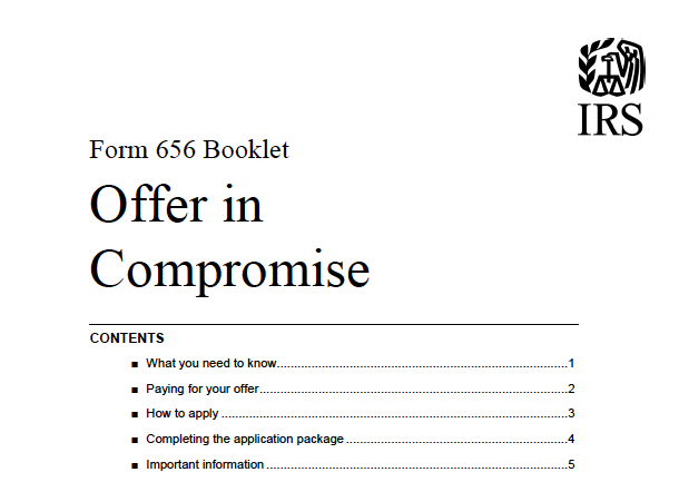 Offer in Compromise form 656