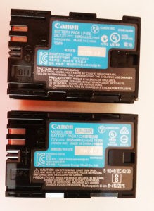LP-E6N Battery for the Canon 5D IV compared to the 5D III